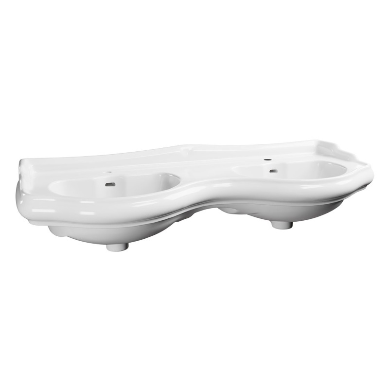 RETRO ceramic double washbasin 120cm, white