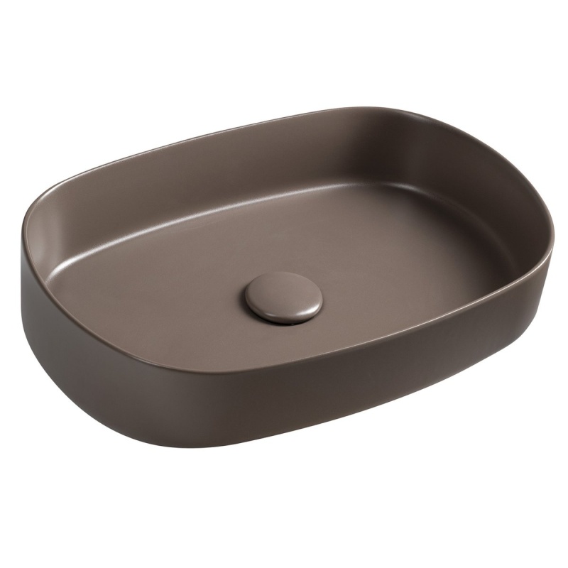 INFINITY OVAL countertop washbasin, 55x36cm, taupe