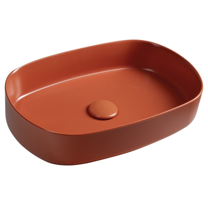 INFINITY OVAL countertop washbasin, 55x36cm, terracotta