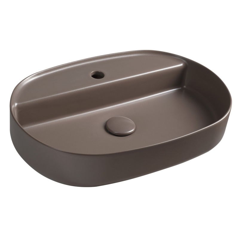 INFINITY OVAL countertop washbasin, 60x40cm, taupe