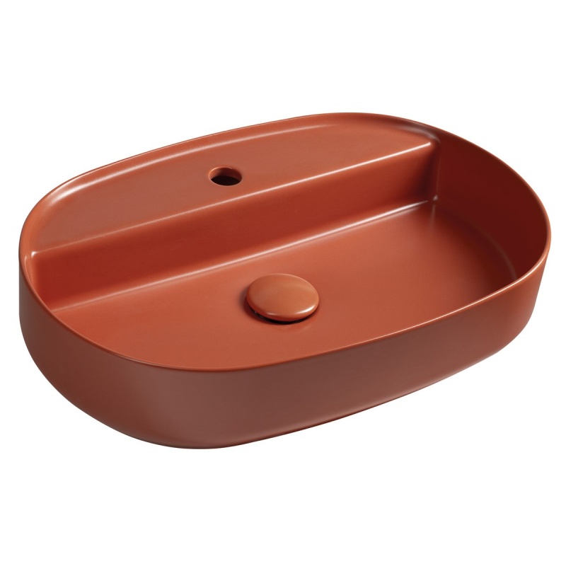 INFINITY OVAL countertop washbasin, 60x40cm, terracotta