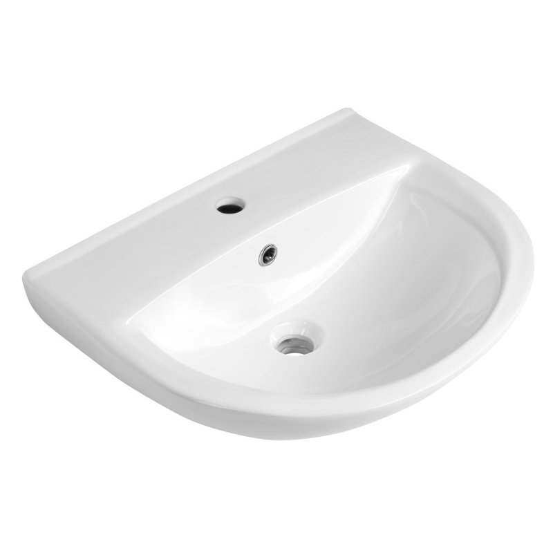 SPIRAL ceramic washbasin 54x45cm, white