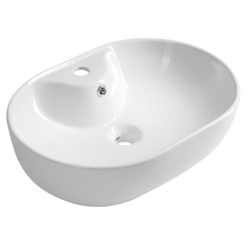 Ceramic countertop washbasin, 61x42cm, white