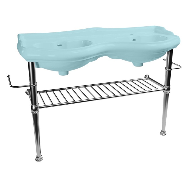 RETRO construction for double washbasin 120cm with shelf, chrome