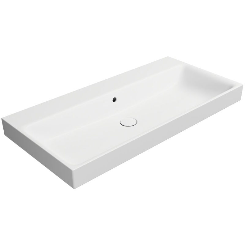 NUBES ceramic washbasin 100x50cm, without tap hole, white matt