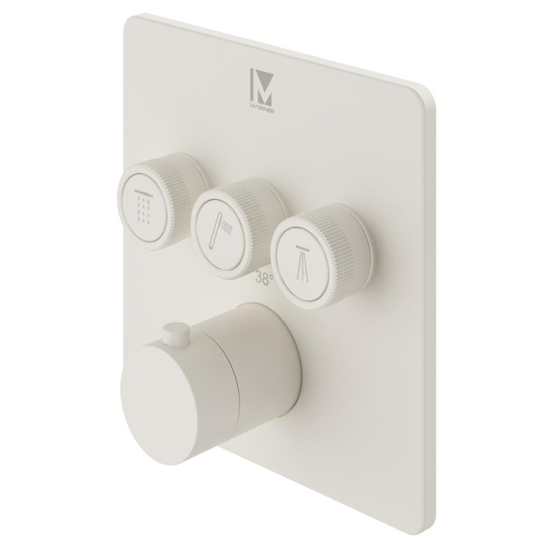 3 veeväljundiga termostaatsegisti Eden Square seinapealne osa, matt valge