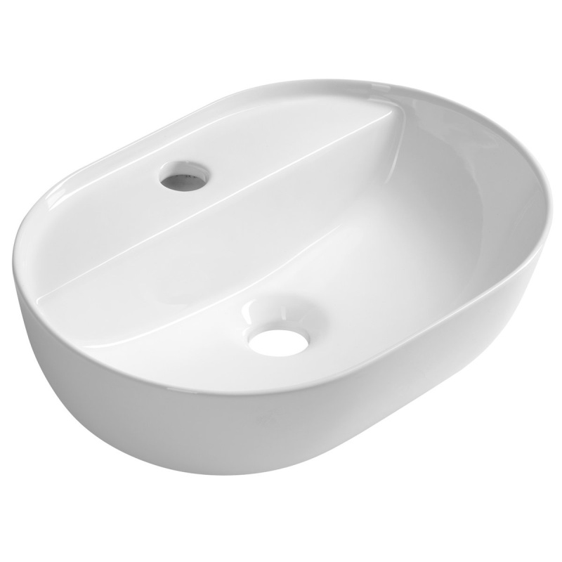 LUNOR countertop ceramic washbasin, 42x30,5cm, white