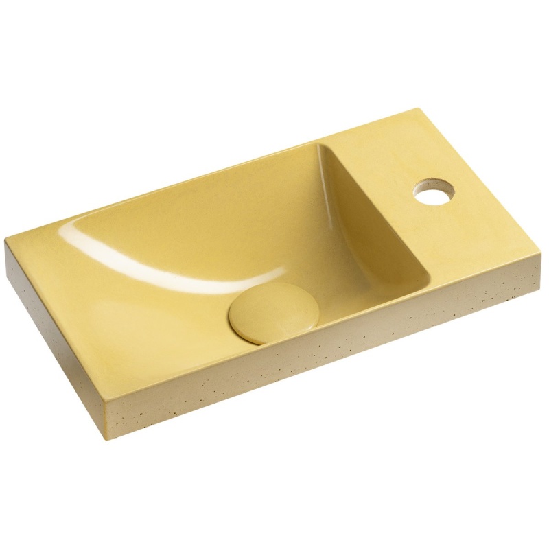 betoonist valamu AGOS 40x22cm,  L/R,  yellow poolläikiv