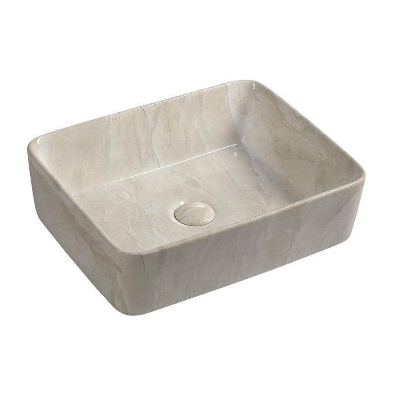 keraamiline valamu Dalma, 48x38x13 cm, beež, põhjaklapp ei kuulu komplekti