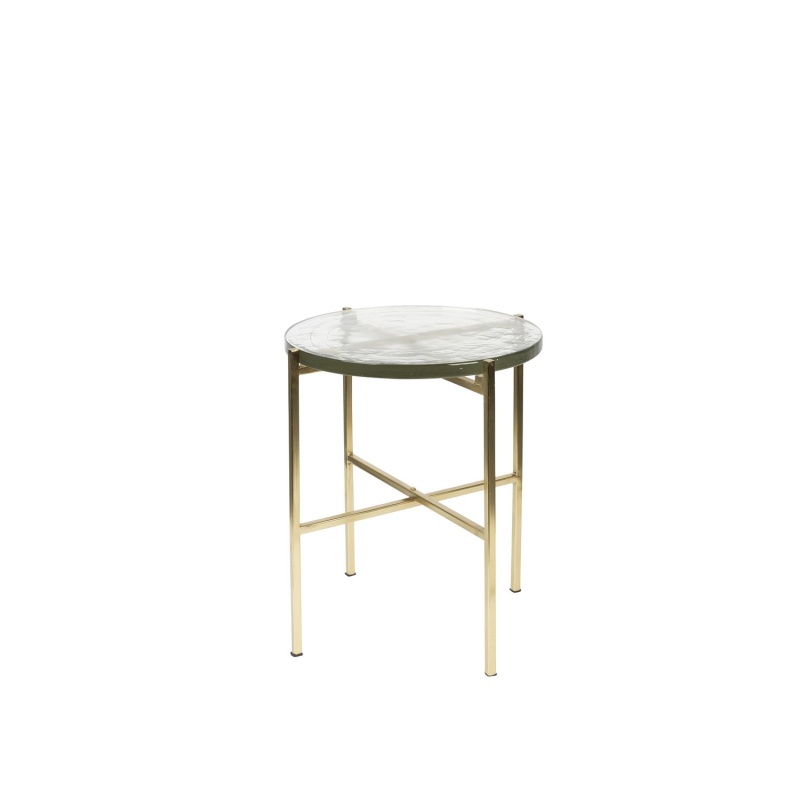 Side Table Vidrio Brass