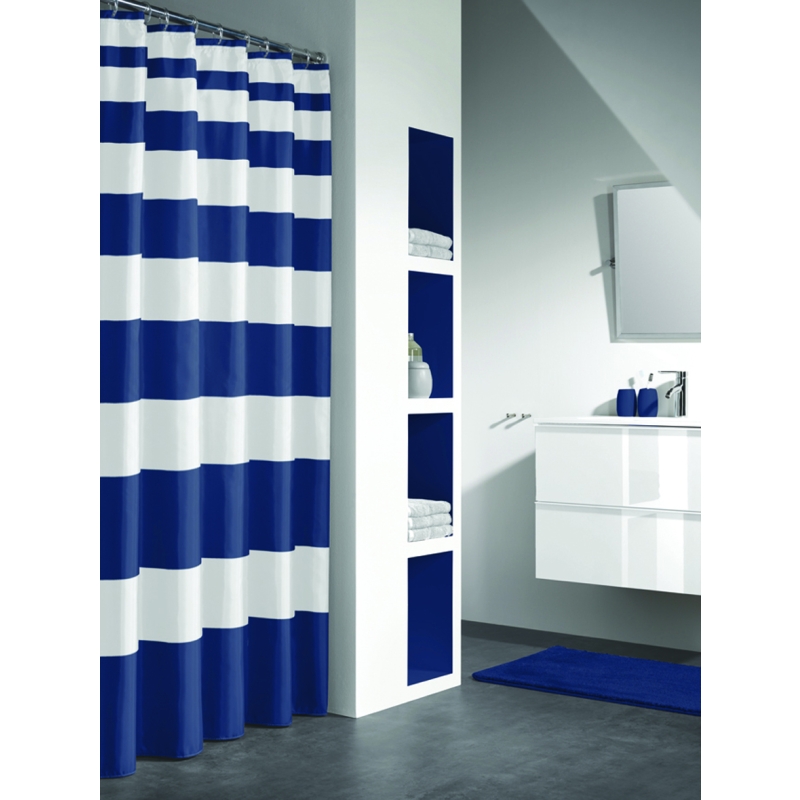 NAUTICA shower curtain textile, blue, 180x200cm