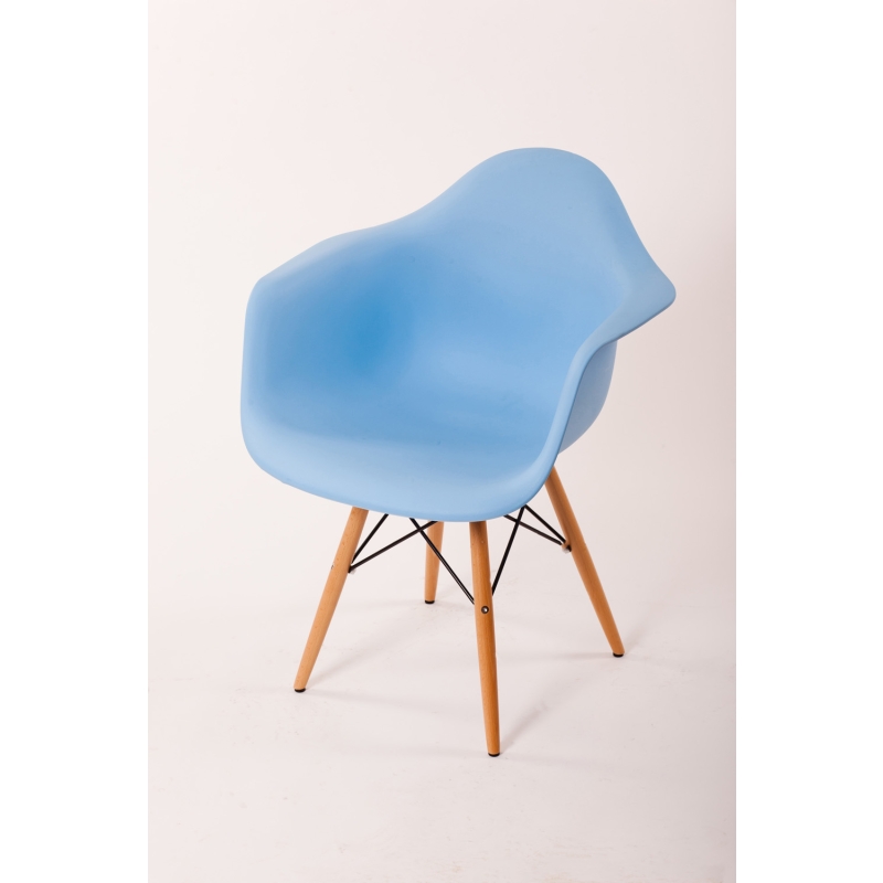 chair Beata, blue, beech feet