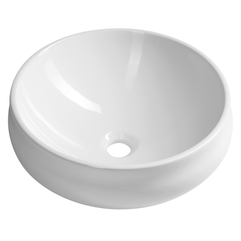GORDO ceramic countertop washbasin, dia. 40cm, white