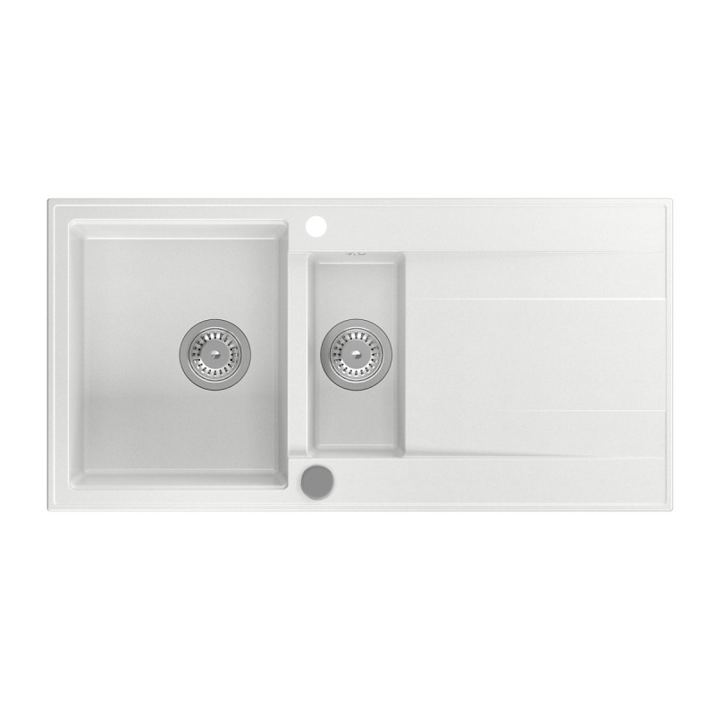 kivimassist köögivalamu sifooniga 100x50cm,  valge