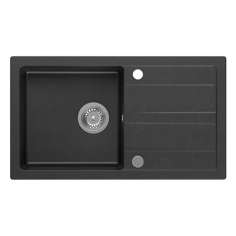 kivimassist köögivalamu sifooniga 77x44cm,  must