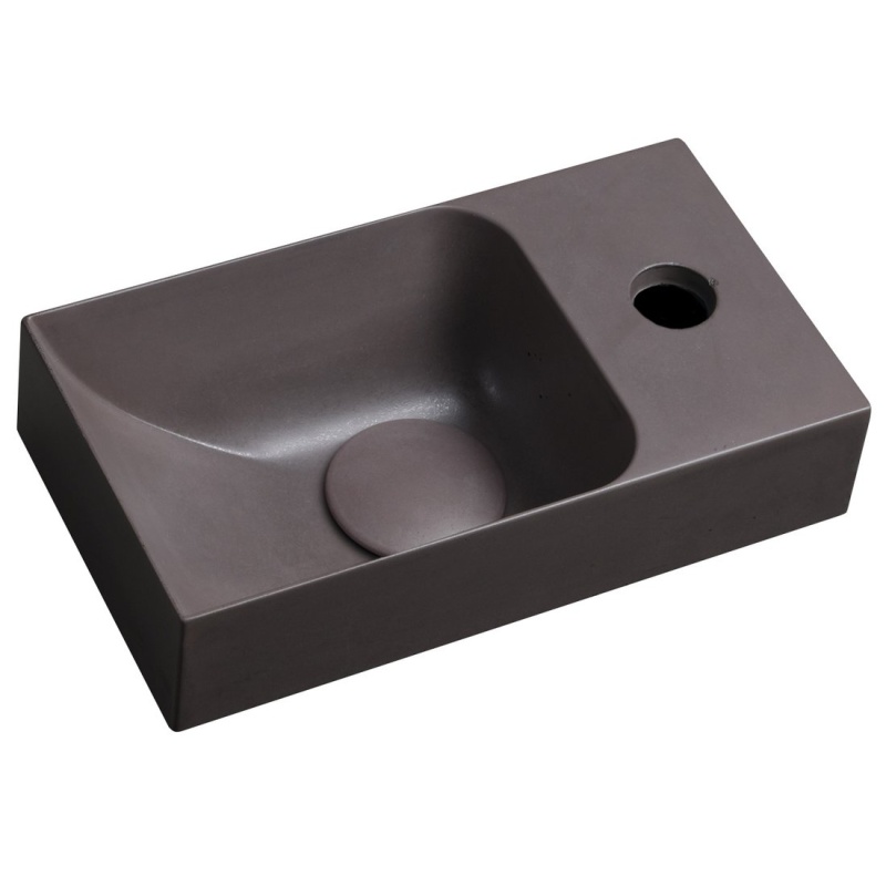 betoonist valamu PICCOLINO R 30.8x17 cm, dark brown