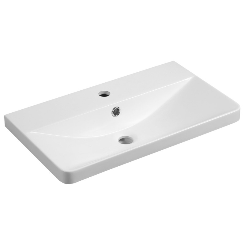 SEN furniture washbasin, cast marble, 61x35cm, white