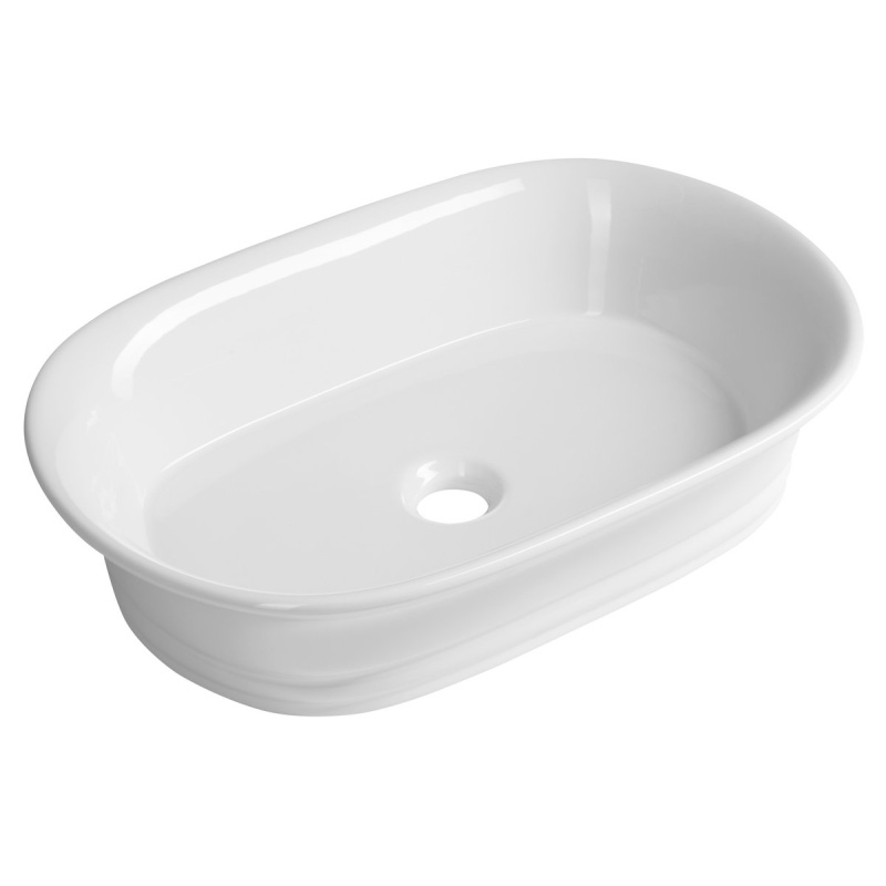 TIVOLI ceramic counter top washbasin, 55x38cm, white