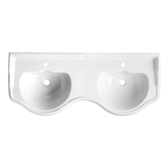 RETRO ceramic double washbasin 120cm, white