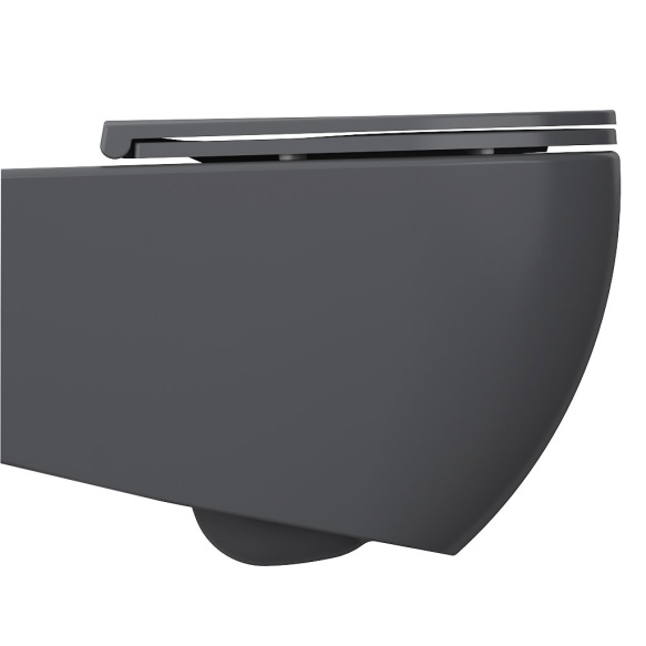 Rimless seina wc pott Infinity 36.5x53 cm, matt antratsiit