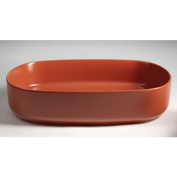 INFINITY OVAL countertop washbasin, 55x36cm, terracotta