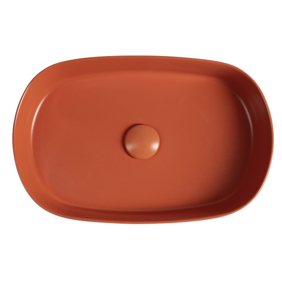 INFINITY OVAL countertop washbasin, 55x36cm, terracotta