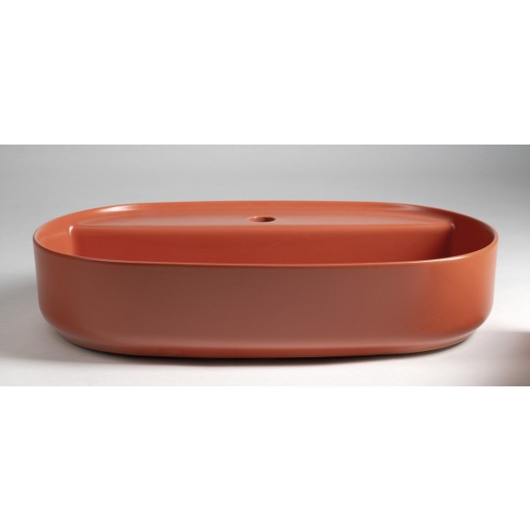 INFINITY OVAL countertop washbasin, 60x40cm, terracotta