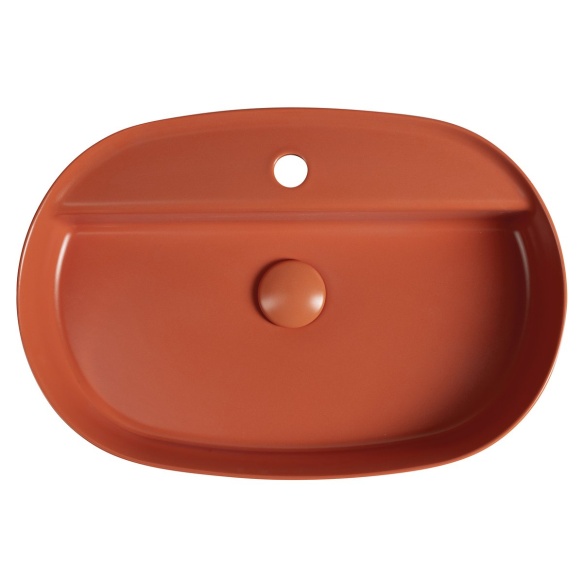 INFINITY OVAL countertop washbasin, 60x40cm, terracotta