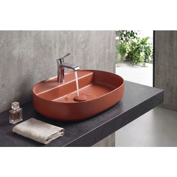 INFINITY OVAL countertop washbasin, 60x40cm, terracotta