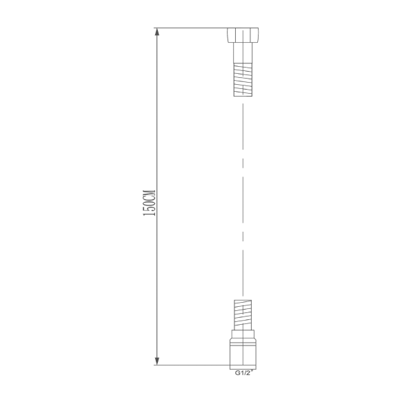 SOFTFLEX plast dušivoolik 150 cm, metallik/kroom