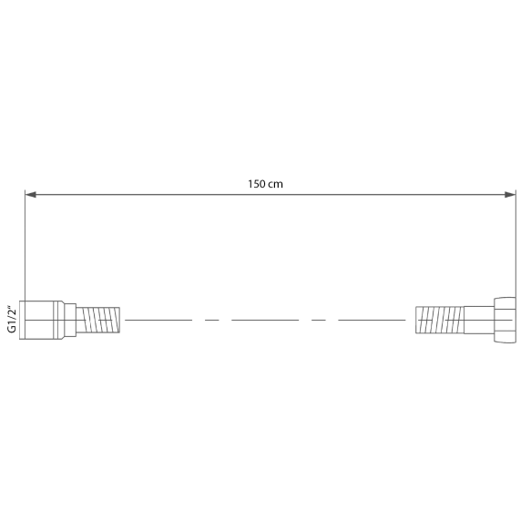 SOFTFLEX plast dušivoolik 150 cm, matt must