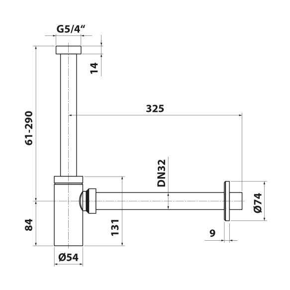 valamusifoon 5/4´´ diam 32 mm, valge