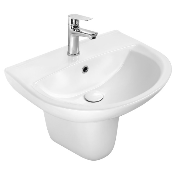 SPIRAL ceramic washbasin 60x47cm, white