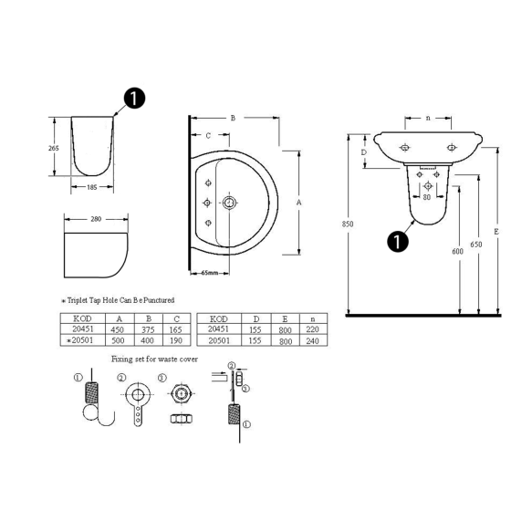 valamu seinale 50x40 cm