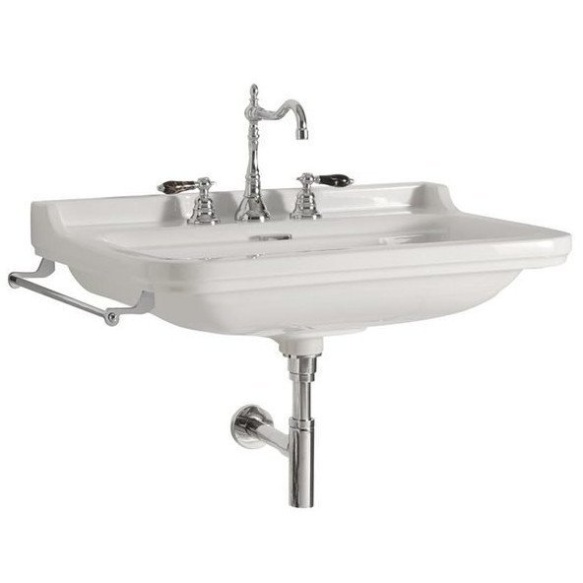 keraamiline valamu WALDORF 60x55 cm, 3 segistiava, valge