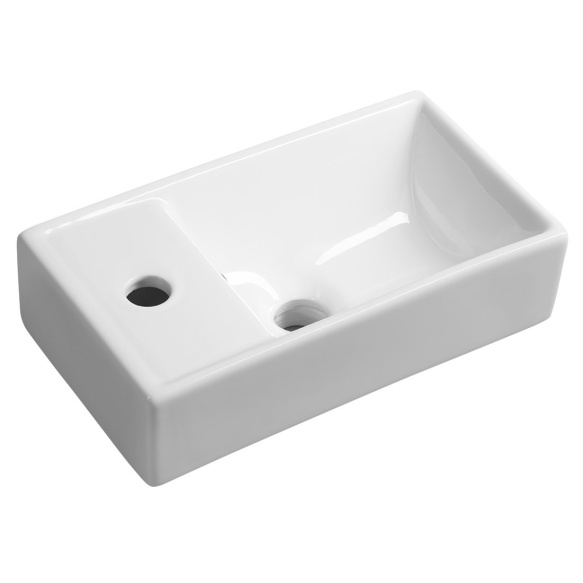 valamu Minos 40x22 cm, valge, vasak