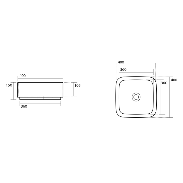 valamu tööpinnale Hako 40x40 cm, roheline matt