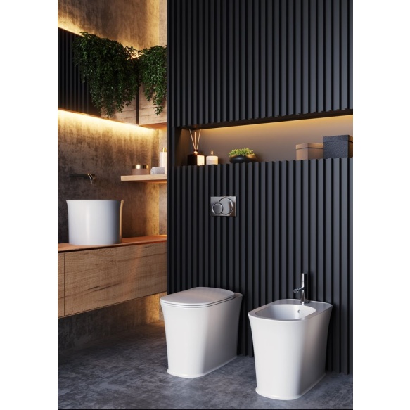 põrandapealne wc pott New Yorker seinasisese loputuskastiga ühendamiseks, valge