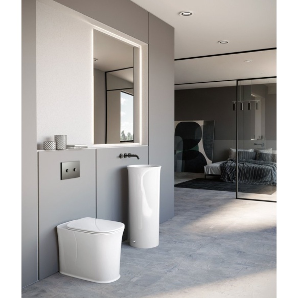 eraldiseisev valamu New Yorker, äravool seina, valge