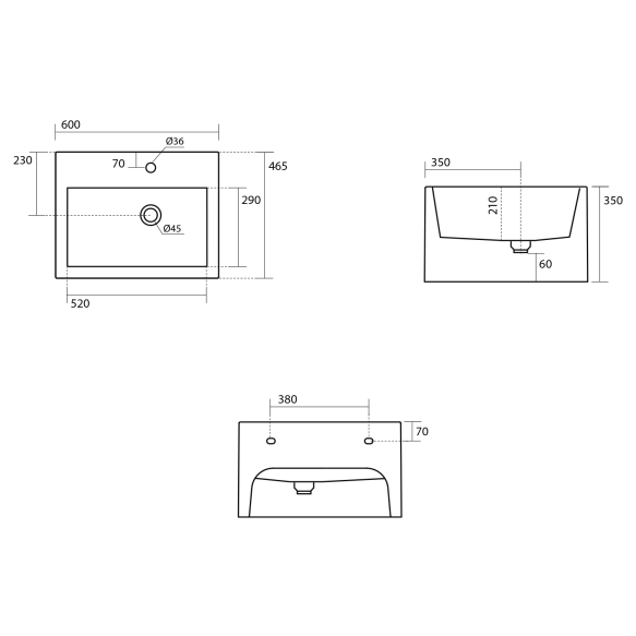 valamu Kanaal 60x46.5 cm, roheline matt
