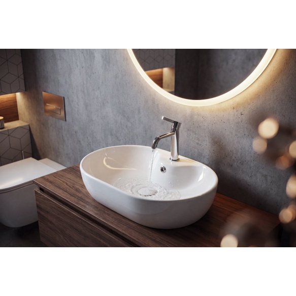 Ceramic countertop washbasin, 61x42cm, white