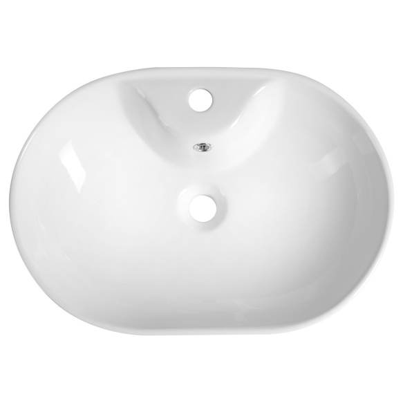 Ceramic countertop washbasin, 61x42cm, white