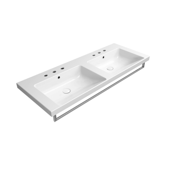 valamu NORM 125x50cm,  3 segistiava,  valge ExtraGlaze
