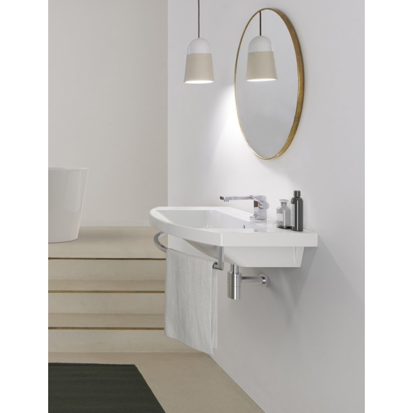 poolkumer keraamiline valamu NORM 60x49 cm, valge ExtraGlaze