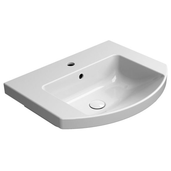poolkumer keraamiline valamu NORM 60x49 cm, valge ExtraGlaze