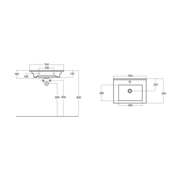 mööblivalamu Zuno 55x45 cm