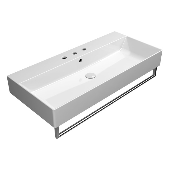 keraamiline valamu KUBE X 100x47 cm, 3 segistiava, valge ExtraGlaze
