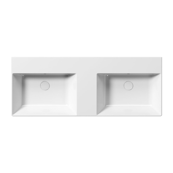valamu KUBE X 120x47cm,  ilma segistiavata,  valge ExtraGlaze