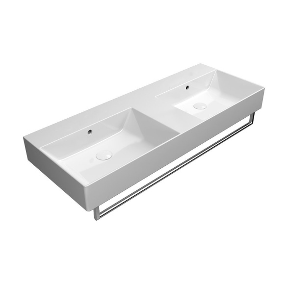 valamu KUBE X 120x47cm,  ilma segistiavata,  valge ExtraGlaze