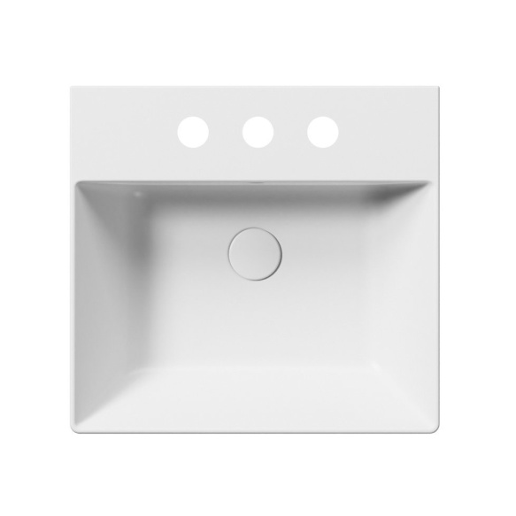 valamu KUBE X 50x47cm,  3 segistiava,  valge matt